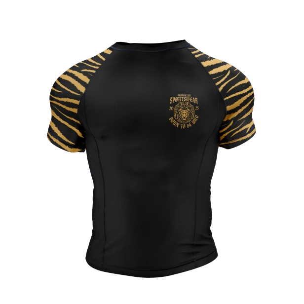 WIZUALIZACJA RASHGUARD CHIŃSKI ORANGUTAN CZARNO ZŁOTY PRZÓD.png