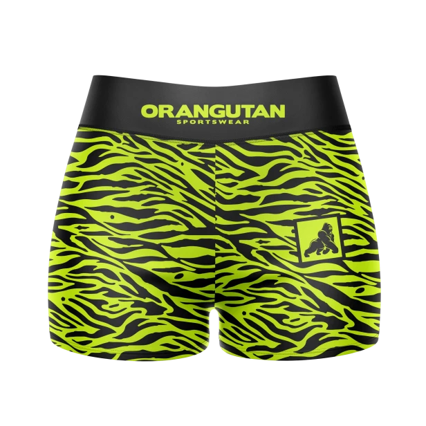 WIZUALIZACJA SPODENKI KOMPRESYJNE ZEBRA NEONOWY ŻÓŁTY ORANGUTAN KOLEKCJA DAMSKA PRZÓD.png