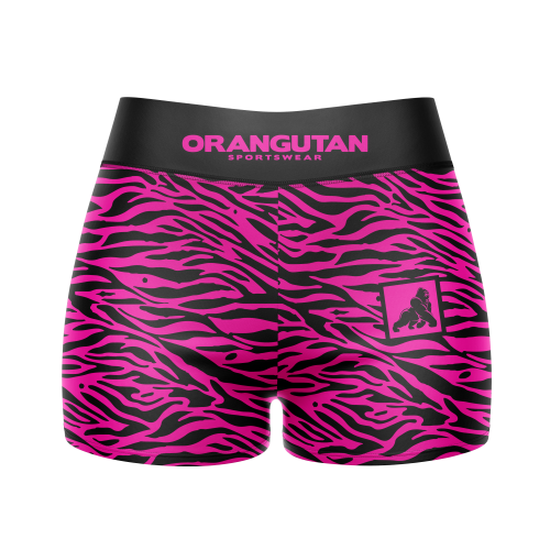 WIZUALIZACJA SPODENKI KOMPRESYJNE ZEBRA NEONOWY RÓŻOWY ORANGUTAN KOLEKCJA DAMSKA PRZÓD.png