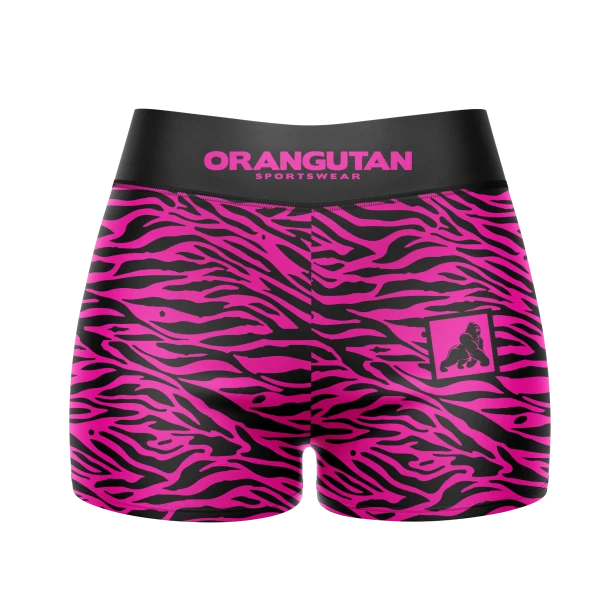 WIZUALIZACJA SPODENKI KOMPRESYJNE ZEBRA NEONOWY RÓŻOWY ORANGUTAN KOLEKCJA DAMSKA PRZÓD.png