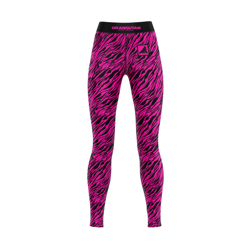 WIZUALIZACJA LEGGINSY ZEBRA 2 NEONOWY RÓŻOWY ORANGUTAN KOLEKCJA DAMSKA PRZÓD.png