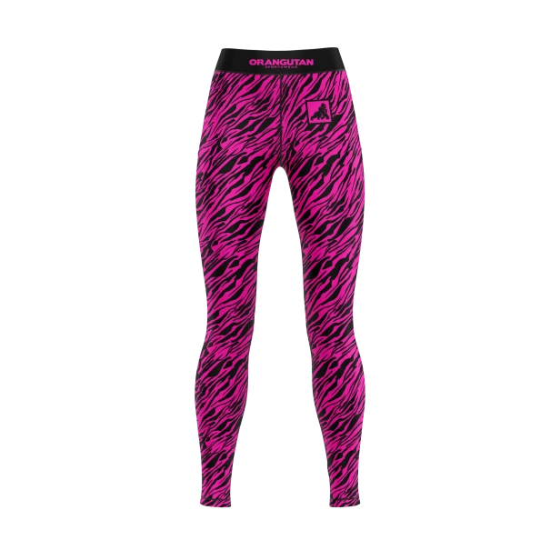 WIZUALIZACJA LEGGINSY ZEBRA 2 NEONOWY RÓŻOWY ORANGUTAN KOLEKCJA DAMSKA PRZÓD.png