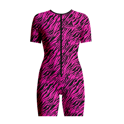 WIZUALIZACJA KOMBINEZON DAMSKI KRÓTKI ZEBRA 2 NEONOWY RÓŻOWY PRZÓD.png