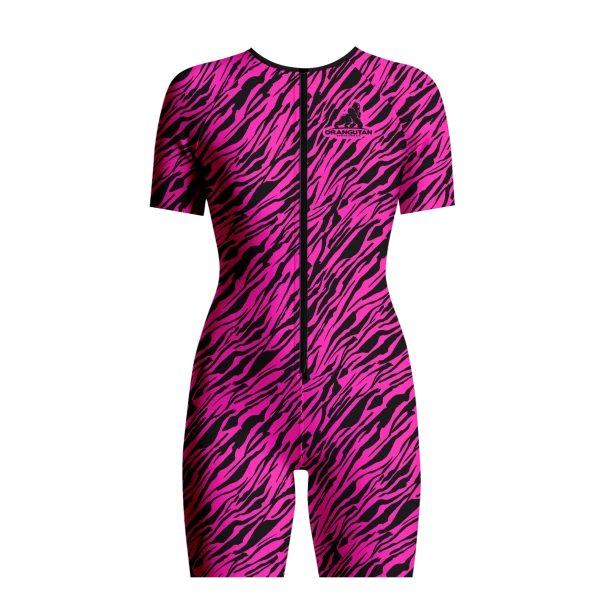 WIZUALIZACJA KOMBINEZON DAMSKI KRÓTKI ZEBRA 2 NEONOWY RÓŻOWY PRZÓD.png
