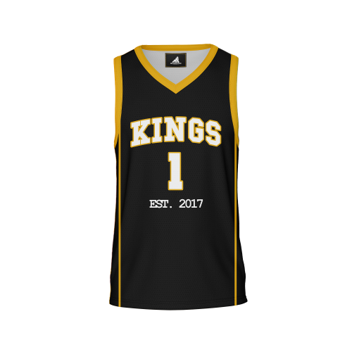 WIZUALIZACJA KOSZULKA KOSZYKARSKA KINGS WZÓR CZARNA PRZÓD.png