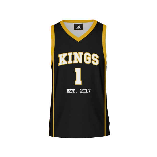 WIZUALIZACJA KOSZULKA KOSZYKARSKA KINGS WZÓR CZARNA PRZÓD.png